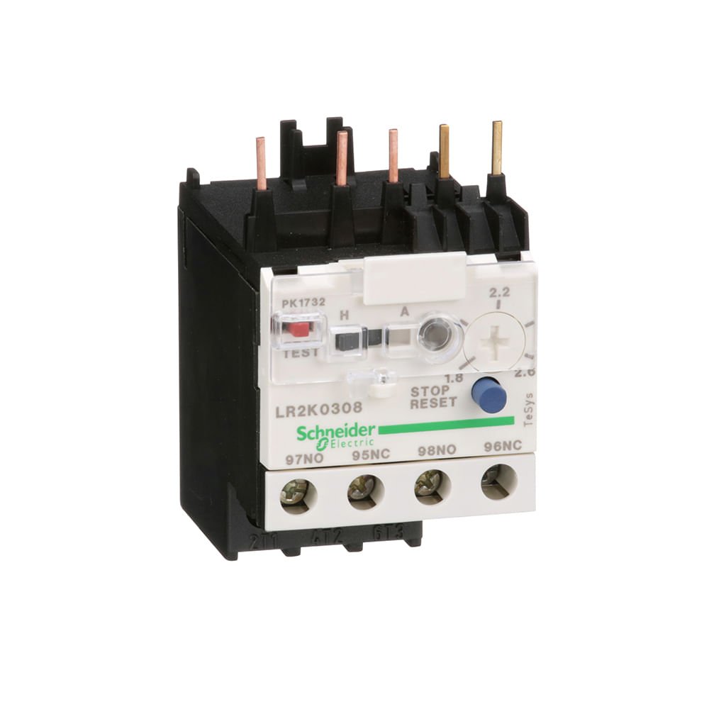 [Imagem RELE TERMICO TESYS K CLASSE 10 1.82.6A 1NA+1NF LR2K0308 SCHNEIDER]