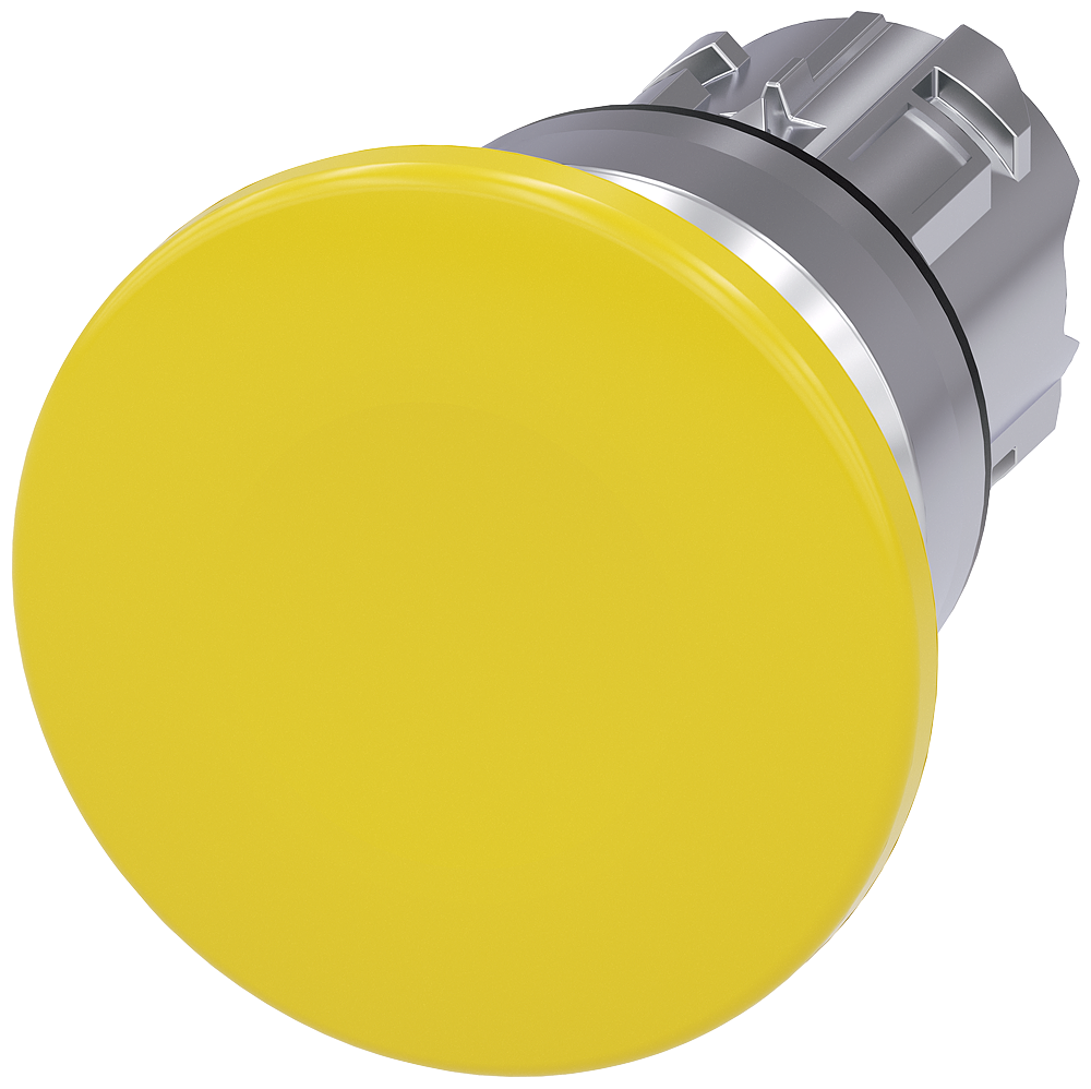 BOTÃO TIPO COGUMELO 22 MM REDONDO METAL DE ALTO BRILHO AMARELO 40 MM T 3SU10501BD300AA0-ZY13 SIEMENS