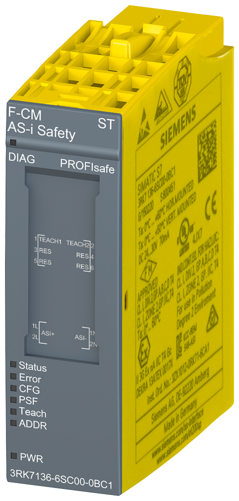 [Imagem MÓDULO DE COMUNICAÇÃO DE SEGURANÇA AS-I FAILSAFE ET200SP 3RK71366SC000BC1 SIEMENS]