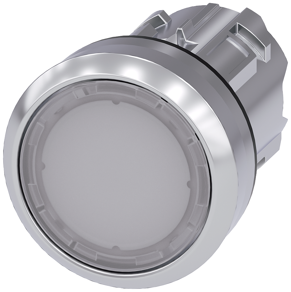 BOTÃO ILUMINADO 22 MM REDONDO METAL DE ALTO BRILHO BRANCO BOTÃO DE PRES 3SU10510AB600AA0-ZY15 SIEMENS