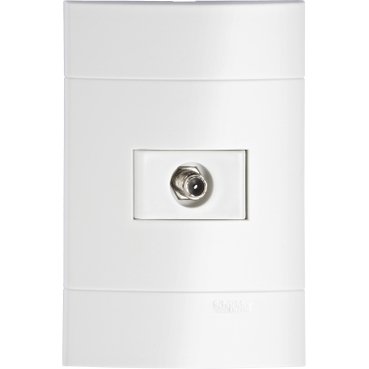 [Imagem CONJUNTO MONTADO TOMADA PARA ANTENA DE TV PARA CABO COAXIAL PRM44111 SCHNEIDER]