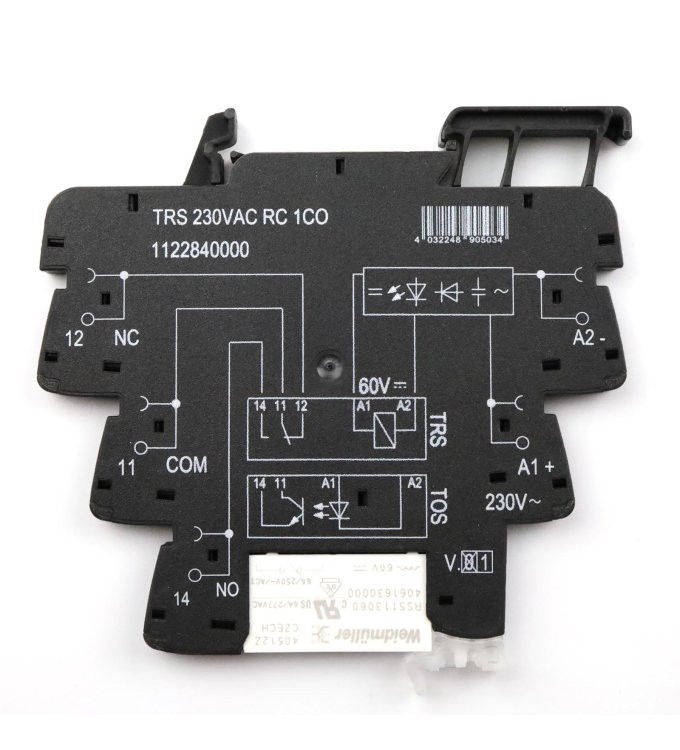 [Imagem do produto ACOPLADOR RELE 1REV 230VCA  FILTRO RC ENT C/LED  (PARAFUSO) 1122840000 WEIDMULLER]