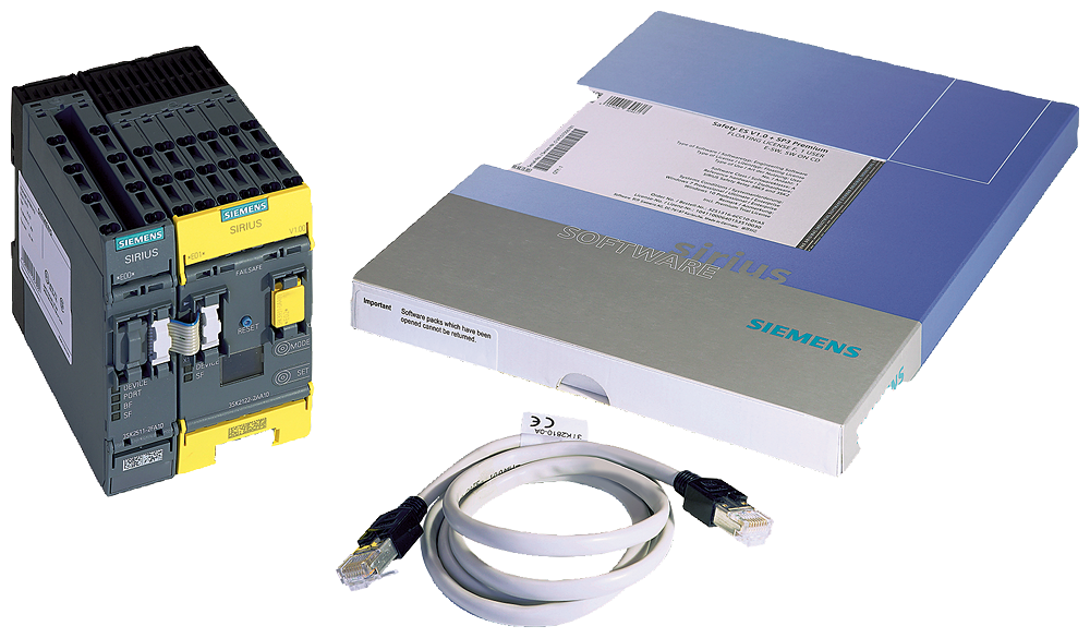 KIT INICIANTE 3SK2 CONTEÚDO: 3SK2112-2AA10 SOFTWARE SIRIUS SAFETY ES V1.0 PRE 3SK29422AA10 SIEMENS