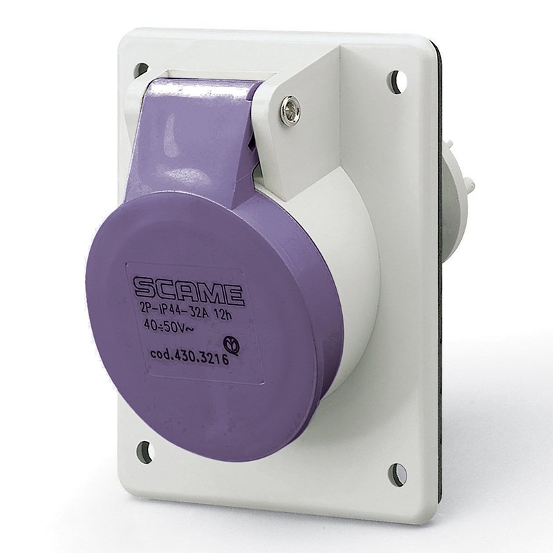 [Imagem do produto TOMADA DE EMBUTIR MONTAGEM EMBUTIDA LOW. 3P 32A 24V 430.3219 SCAME]