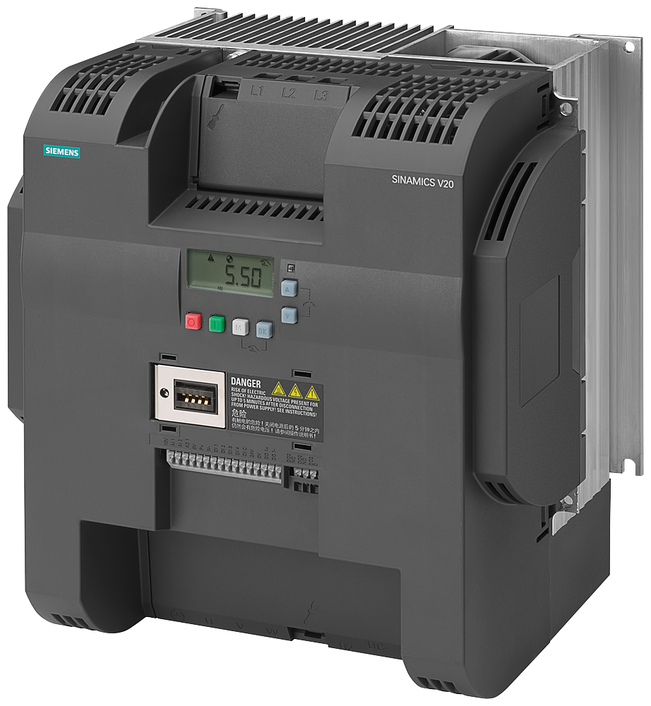 [Imagem INVERSOR DE FREQUÊNCIA TRIFÁSICO V20 30KW 60A 380/480V 47/63HZ 6SL32105BE322UV0 SIEMENS]