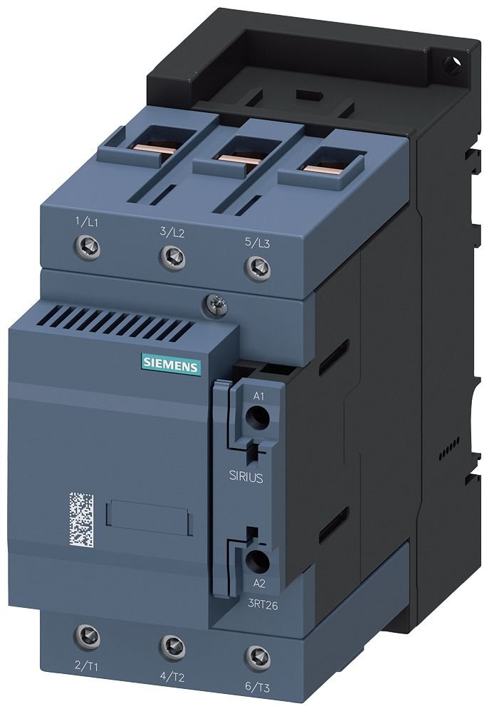 [Imagem do produto CONTATOR 3P 113A 690V 24VCA 1NA+1NF 50/60HZ 3RT26451AB03 SIEMENS]