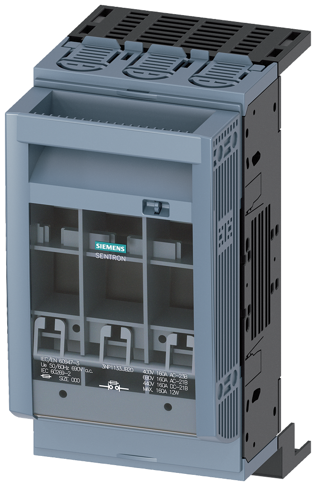 SECCIONADORA-FUSÍVEL SOB CARGA 3NP1 DE 3 POLOS NH00 160 A 3NP11331JB20 SIEMENS