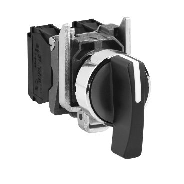 [Imagem COMUTADOR Ø22MM METÁLICO, 3 POSIÇÕES RETORNO POR MOLA, MANOPLA LONGA, 2NA XB4BJ53 SCHNEIDER]