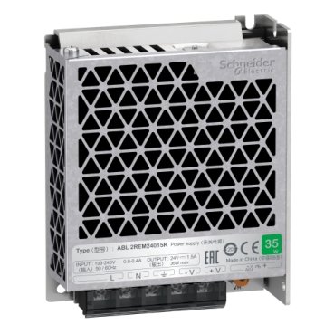 [Imagem FONTE DE ALIMENTAÇÃO CHAVEADA MONOFÁSICO 35W E-110/220VCA S-24VCC 1,5A ABL2REM24015K SCHNEIDER]
