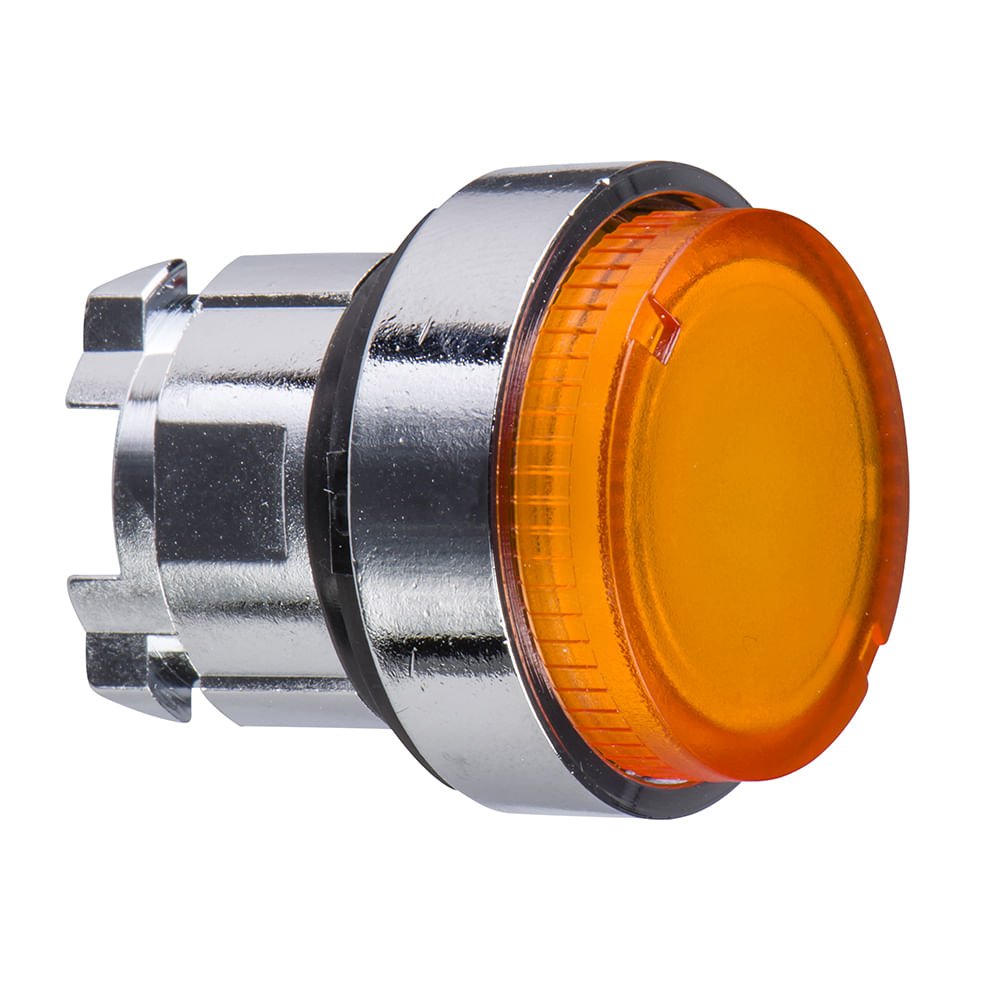 [Imagem CABEÇOTE PARA BOTÃO LUMINOSO MODULAR Ø22MM METÁLICO, SALIENTE, PARA LED INTEGRAL, LARANJA ZB4BW153 SCHNEIDER]