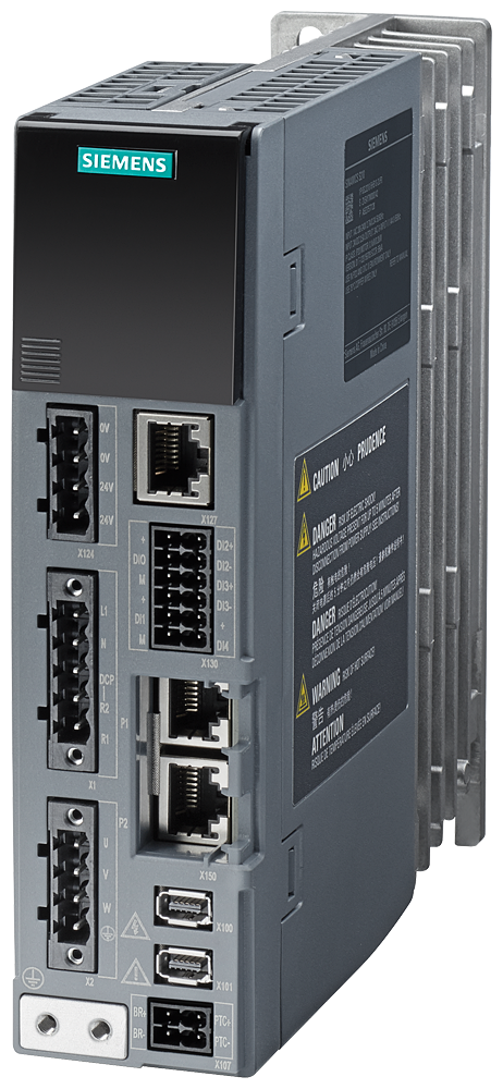 [Imagem SINAMICS S210, 1 CA 200-240 V, 0,20 KW, IP20 / UL OPEN TYPE, FSA, A 6SL53101BB102CF0 SIEMENS]