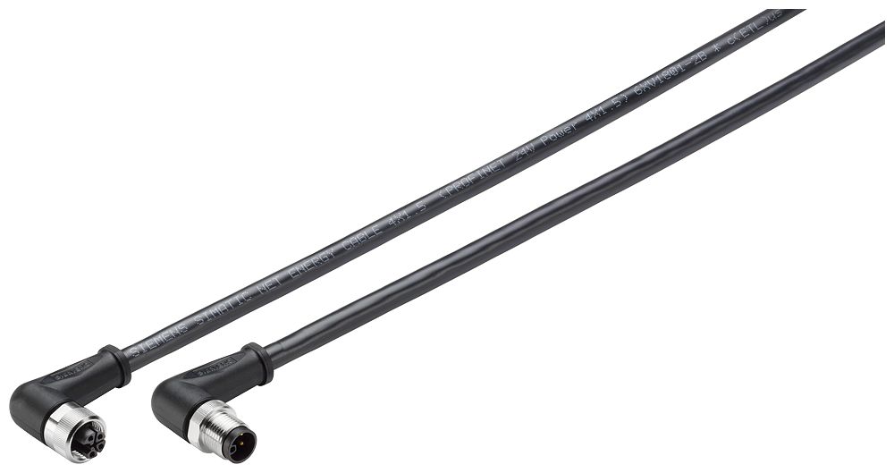 CABO CONEXÃO ENERGIA M12ST-90/M12BU-90 PARA ALIMENTAÇÃO CORRENTE RF18XC 3,0 M 6XV18016GH30 SIEMENS