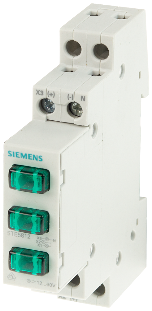 INDICADOR LUMINOSO/DE FASE 3X LED 12-60 V VERDE 5TE5812 SIEMENS