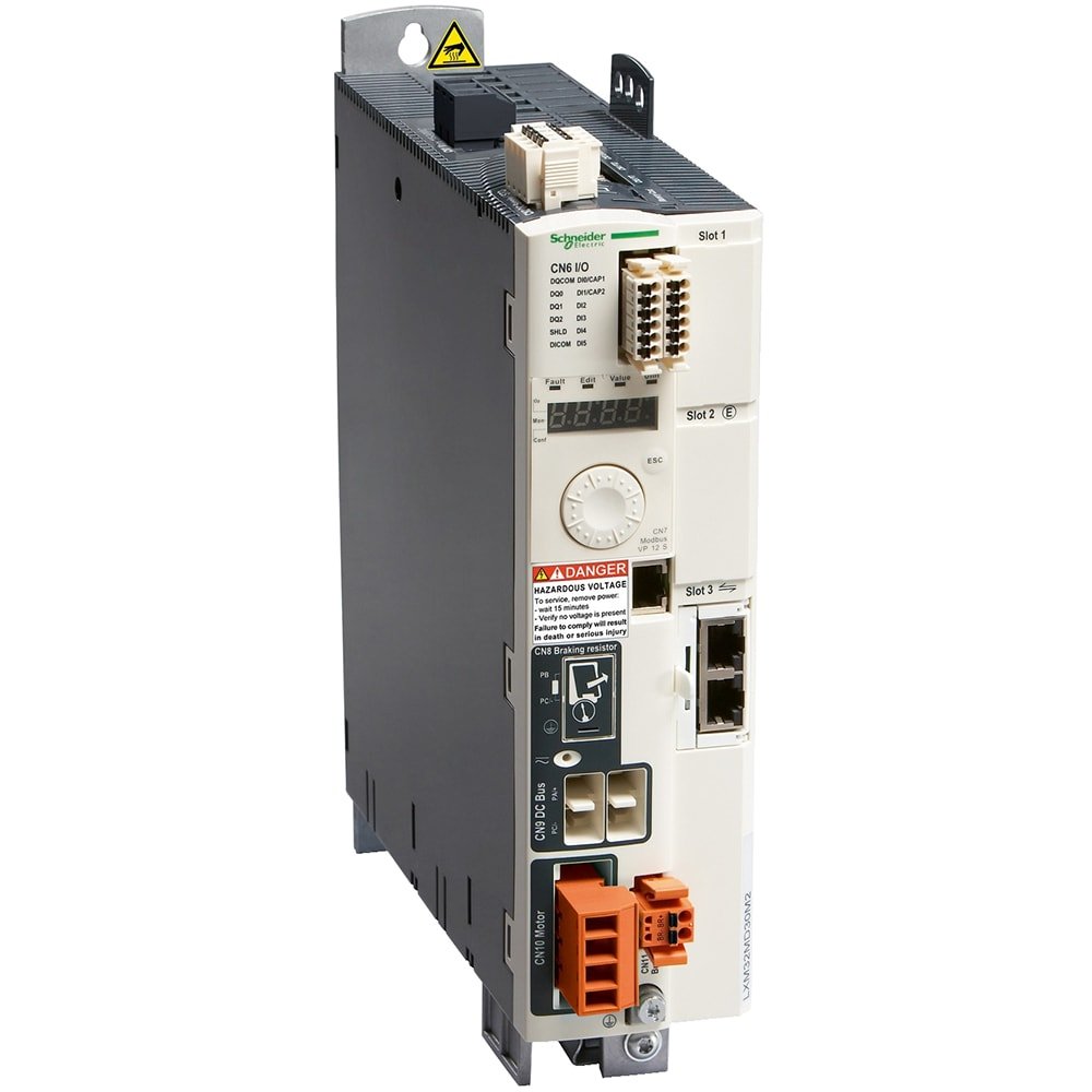 [Imagem SERVODRIVE - TREM DE PULSO - 1 KW - 115/200/240 VAC - INM 6 A - IPICO 18 A - MONOFÁSICO - LXM32MD18M2 SCHNEIDER]