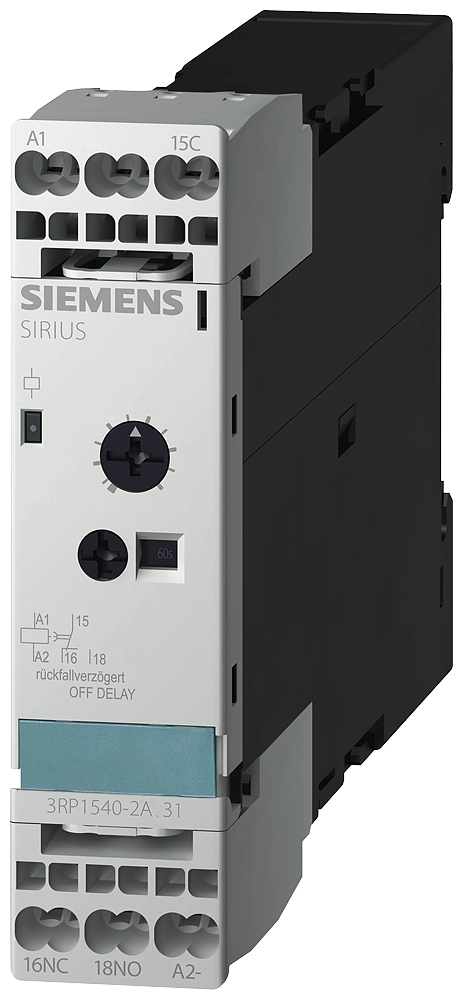 RELÉ DE TEMPO BASE DO CPU ATRASADO NO CORTE SEM TENSÃO AUXILIAR 1 INVERSOR 3RP15402AJ31 SIEMENS