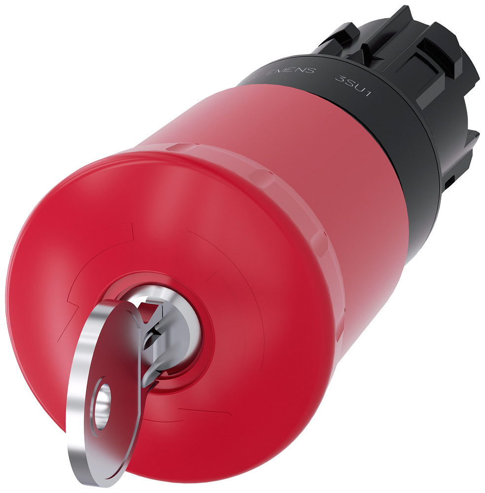 BOTÃO DE PARADA DE EMERGÊNCIA EM FORMA DE COGUMELO 22 MM REDONDO PLÁSTICO, 3SU10001HT200AA0-ZX90 SIEMENS