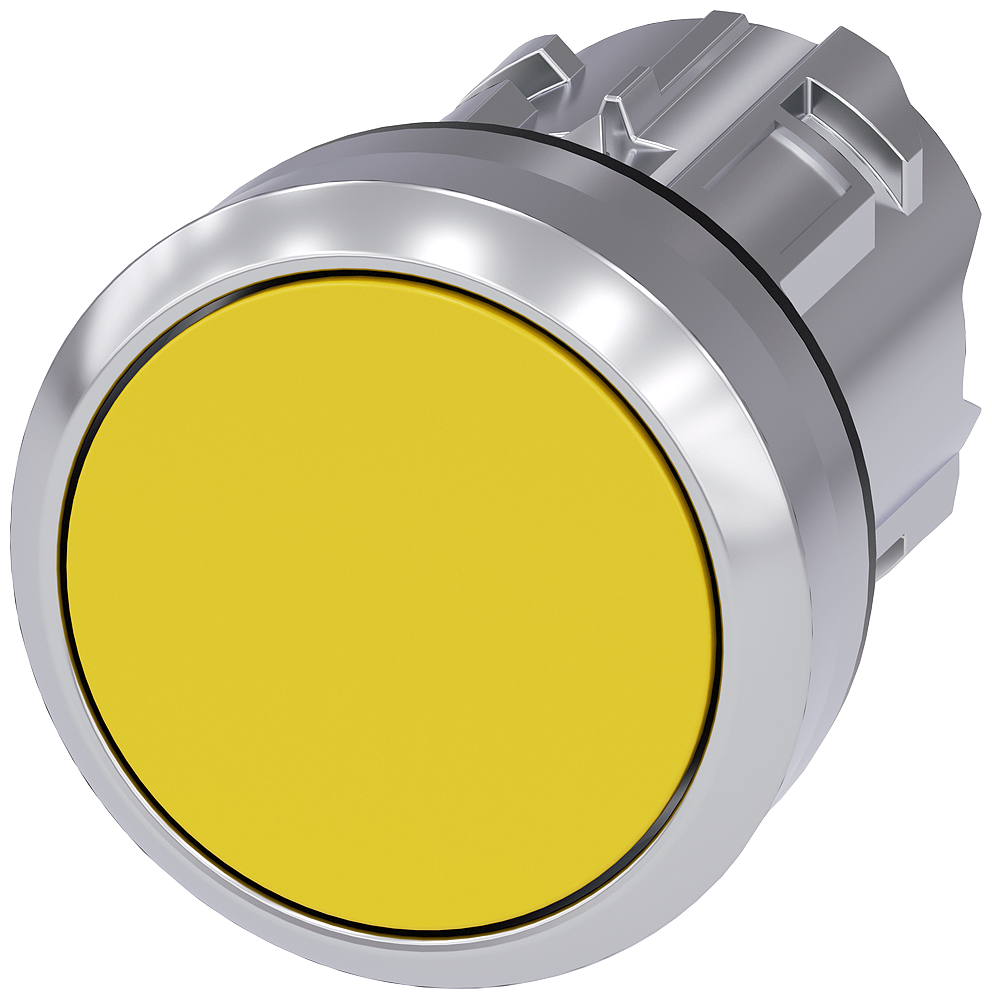 BOTÃO 22 MM REDONDO METAL DE ALTO BRILHO AMARELO BOTÃO DE PRESSÃO PLAN 3SU10500AB300AA0-ZY12 SIEMENS