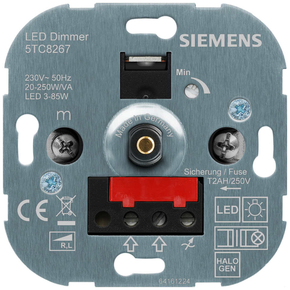 DIMERIZADOR ROTATIVO COM BOTÃO DE PRESSÃO PARA LIGAR/DESLIGAR PARA LEDS 3-85 5TC8267 SIEMENS