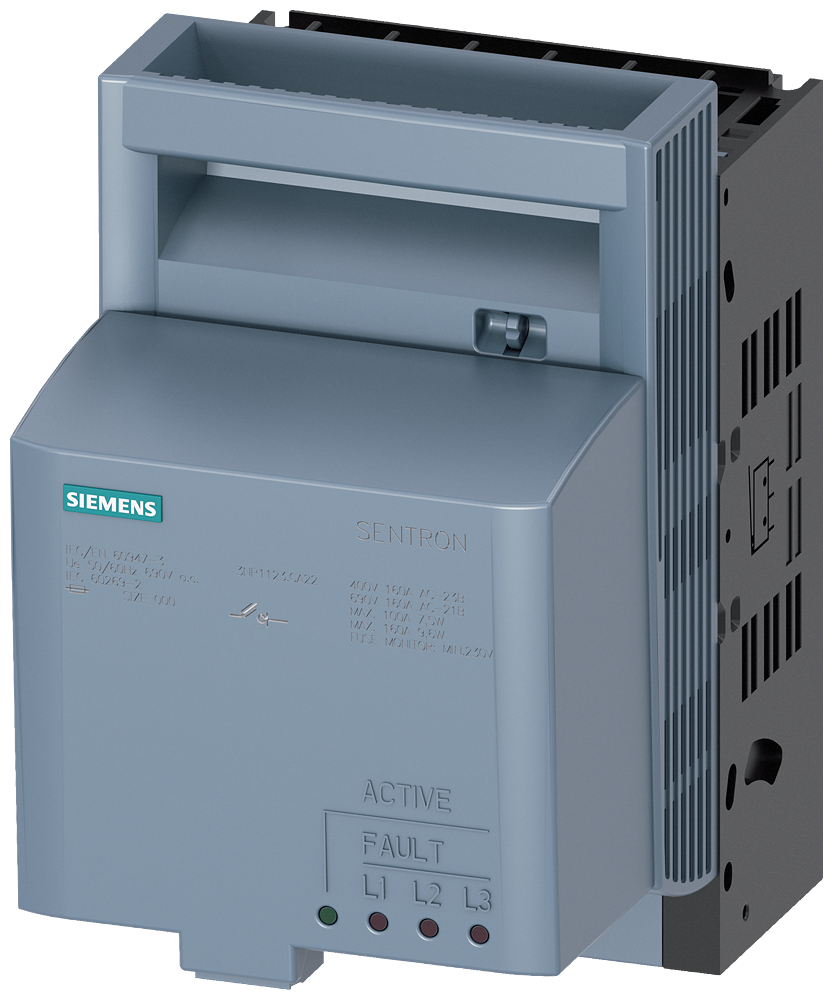 SECCIONADORA-FUSÍVEL SOB CARGA 3NP1 DE 3 POLOS NH000 160 A 3NP11231CA22 SIEMENS