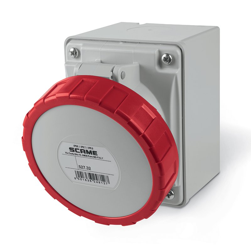 [Imagem TOMADA DE MONTAGEM 2P+T 32A 67 9H 527.3258 SCAME]