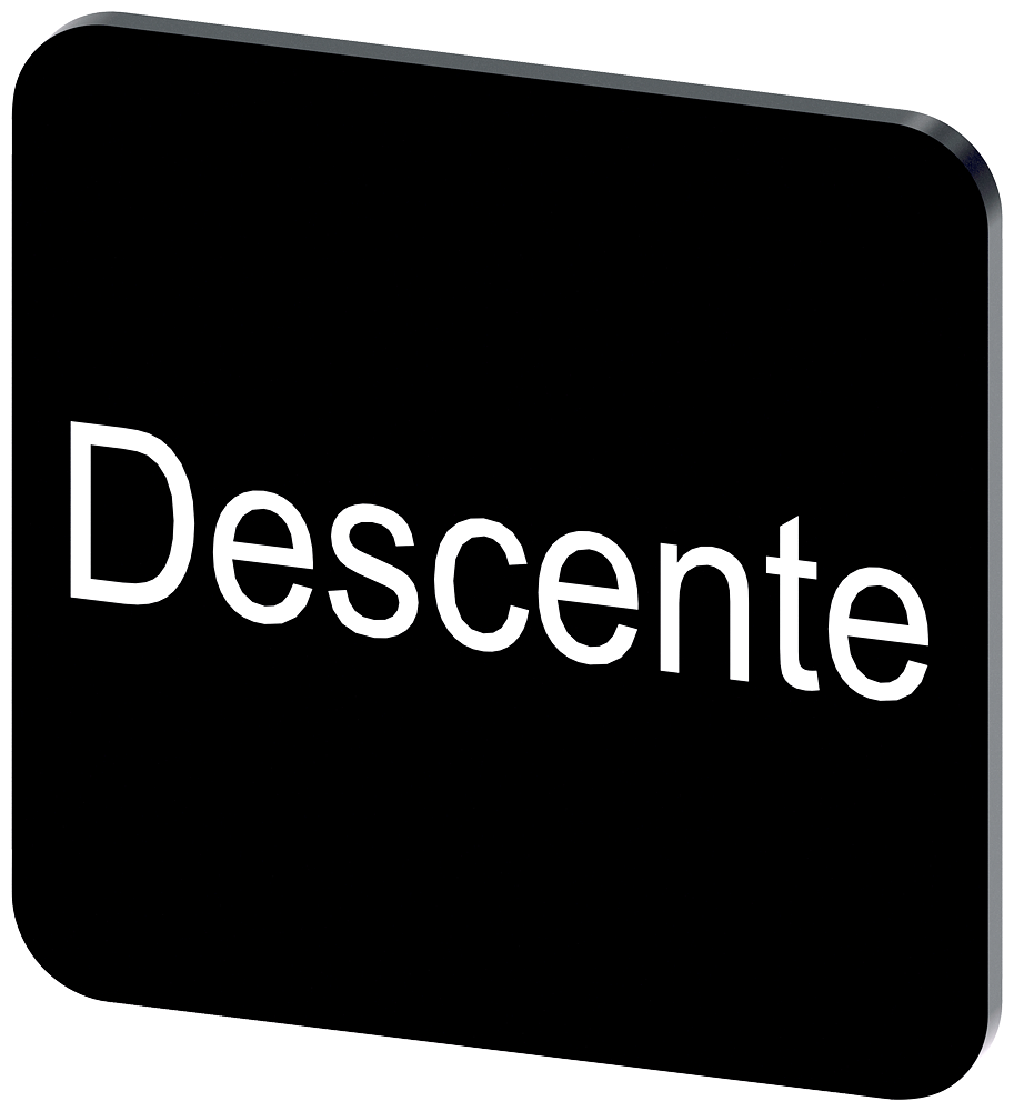 PLACA DE IDENTIFICAÇÃO 22X22MM PLACA PRETO INSCRIÇÃO: DESCENTE 3SU19000AF160GD0 SIEMENS