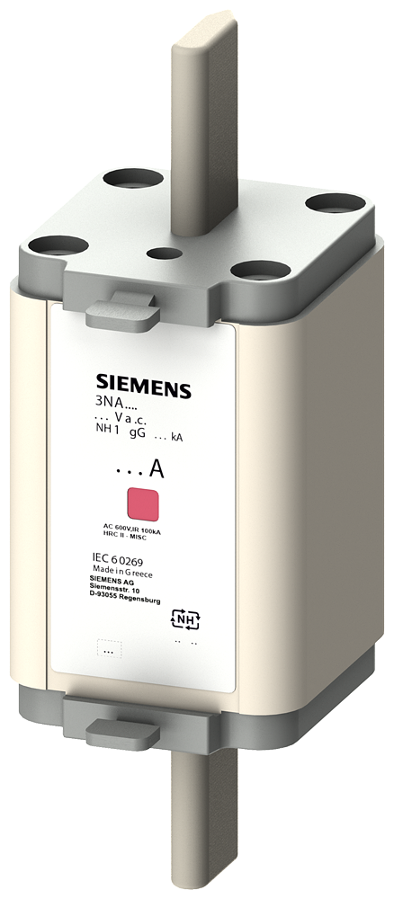 ELEMENTO DE FUSÍVEL NH NH1 IN: 160 A GG UN CA: 690 V UN CC: 440 V 3NA61366 SIEMENS
