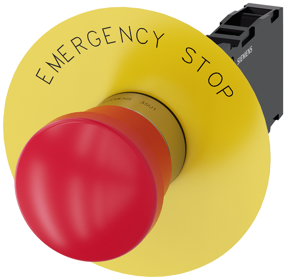 [Imagem do produto BOTÃO COGUMELO DE PARADA DE EMERGÊNCIA, 22MM, REDONDO, METAL, BRILHANTE, VERM 3SU11501HA201FG0 SIEMENS]