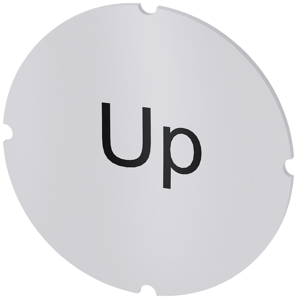 [Imagem do produto PLACA EMBUTIDA PARA BOTÃO DE PRESSÃO ILUMINADO, REDONDO, LEITOSO, INSCRIÇÃO: UP 3SU19000AB710DL0 SIEMENS]