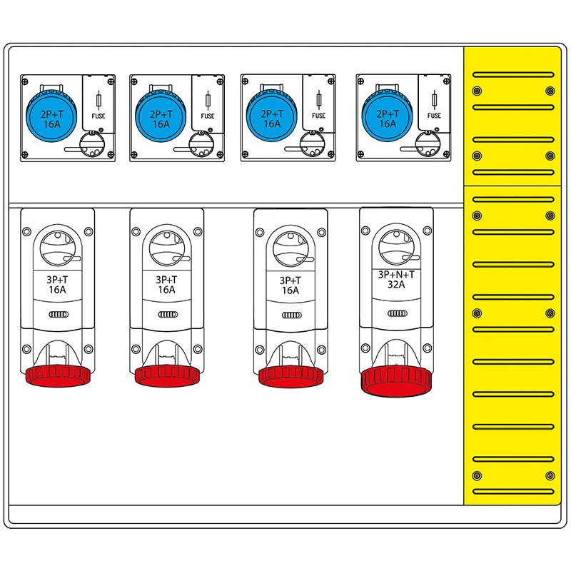 [Imagem do produto QUADRO DE DISTRIBUIÇÃO MBOX5 COM BLOCO DE TERMINAIS DE TOMADA COM FUSÍVEL 658.6058-196 SCAME]