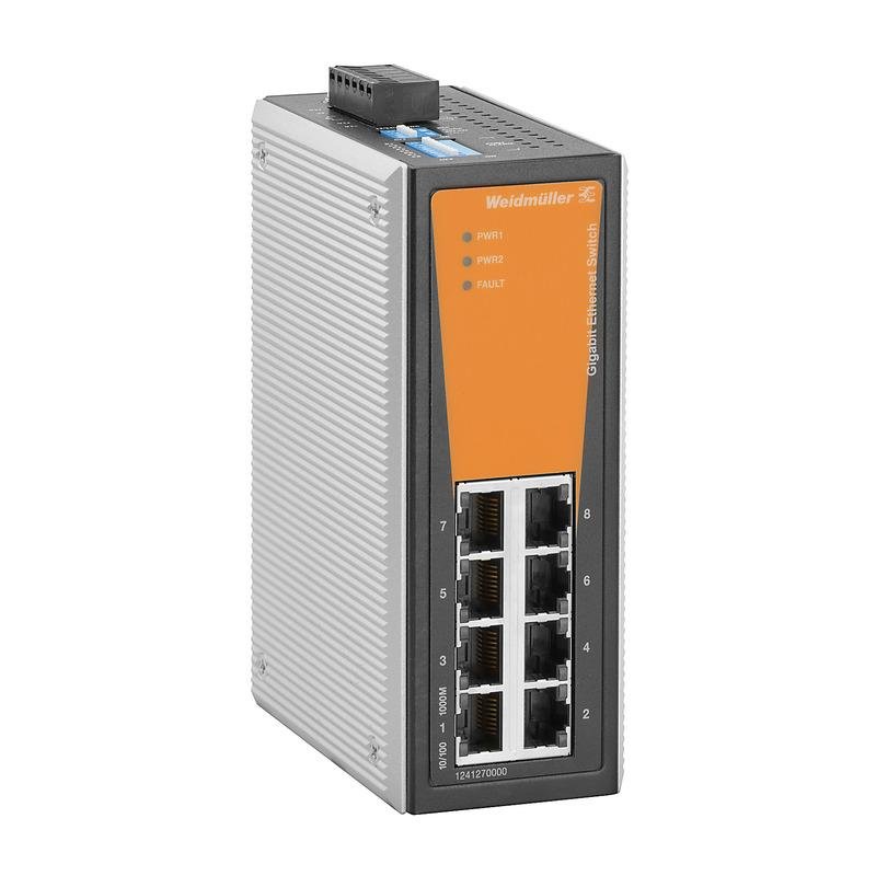 [Imagem do produto SWITCH NAO GEREN GIGABIT ETHERNET IP30 8P RJ45 1241270000 WEIDMULLER]