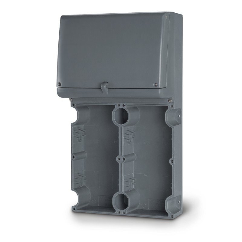 [Imagem do produto BASE + QUADRO DE DISTRIBUIÇÃO X 2 TOMADAS GRP 16/32A 579.5121 SCAME]