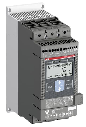 [Imagem SOFT STARTER TRIFÁSICO IN LINE 230V/5,5KW 400V/11KW 500V/15KW 25A 208/600V 50/60HZ PSE2560070 ABB]