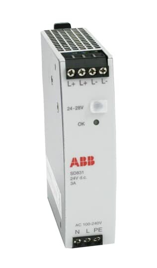 [Imagem FONTE DE ALIMENTAÇÃO ENTRADA 100/240V 50/60HZ SAÍDA 24V DC 3A SD831 3BSC610064R1 ABB]