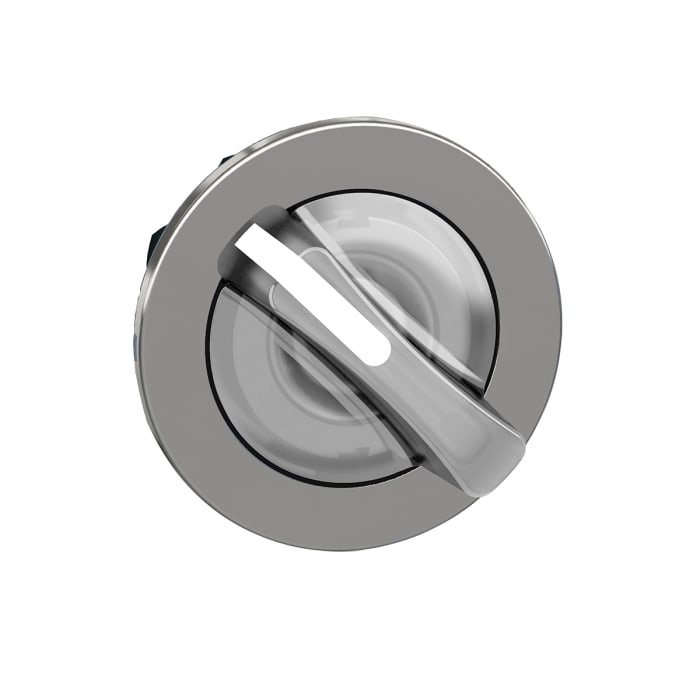 [Imagem CABEÇOTE PARA CHAVE SELETORA LUMINOSA FACEADA Ø30MM METÁLICO 2 POSIÇÕES RETORNO POR MOLA BRANCO ZB4FK1413 SCHNEIDER]