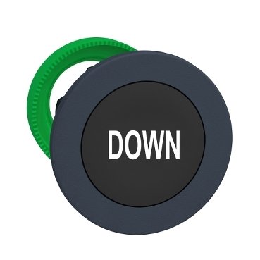 [Imagem CABEÇOTE PARA BOTÃO FACEADO Ø30MM PLÁSTICO RETORNO POR MOLA VERDE DOWN ZB5FA344 SCHNEIDER]