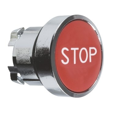 [Imagem CABEÇOTE PARA BOTÃO Ø22MM METÁLICO FACEADO RETORNO POR MOLA VERMELHO STOP ZB4BA434 SCHNEIDER]