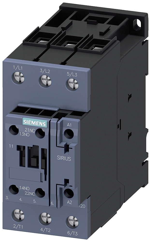 CONTATOR AC-3E 40 A/18,5 KW/400V 3 POLOS AC 24V/60HZ 1NA+1NF LIGAÇÃO C 3RT20351AC10 SIEMENS