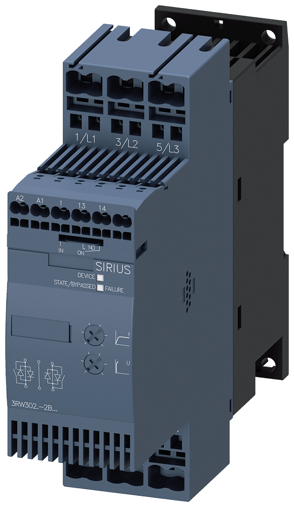 [Imagem do produto CHAVE DE PARTIDA TRIFÁSICO 11KW 25A 200/480V 50/60HZ 3RW30262BB04 SIEMENS]