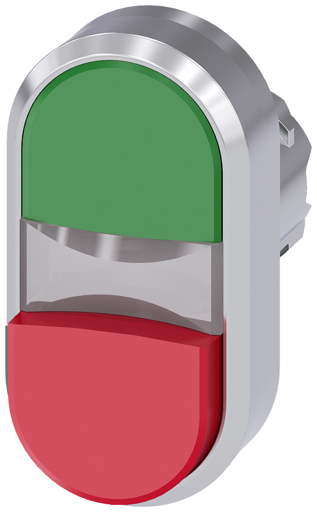 TECLA DUPLA 22 MM REDONDO METAL DE ALTO BRILHO VERDE VERMELHO BOTÕES D 3SU10503BB420AA0-ZY13 SIEMENS
