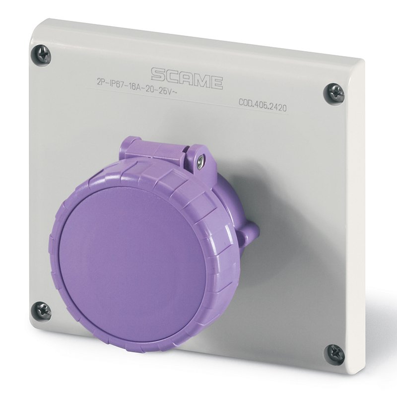 [Imagem do produto TOMADA DE EMBUTIR EMBUTIR OMNIA 2P 32A 24V IP67 405.2620 SCAME]