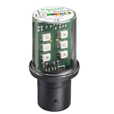 [Imagem LAMPADA LED PARA BASE BA15D 24V BRANCO DL1BDB1 SCHNEIDER]