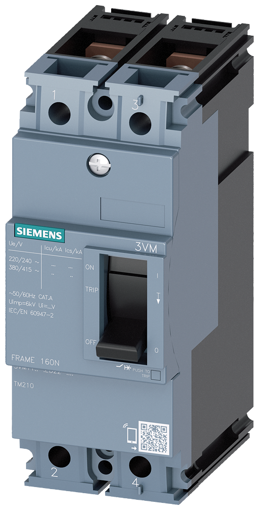[Imagem DISJUNTOR 3VM1 IEC FRAME 160 CLASSE DA CAPACIDADE DE COMUTAÇÃO S ICU=36KA @ 4 3VM11964ED220AA0 SIEMENS]
