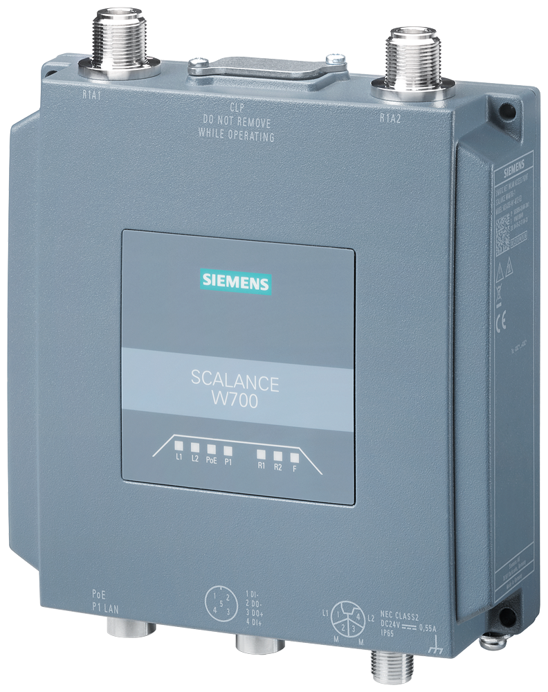 [Imagem do produto PONTO ACESSO IWLAN, IP65, IEEE 802.11AX, 1201MBIT/S, M12, 2XN-CONNECT, RANH. CLP 6GK57661GE007DA0 SIEMENS]