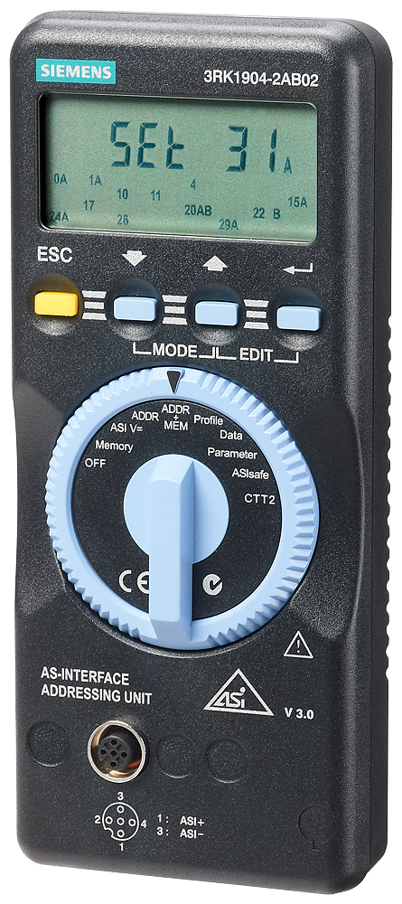 [Imagem MÓDULO UNIDADE ENDEREÇAMENTO ASI V3.0 M12 3RK19042AB02 SIEMENS]