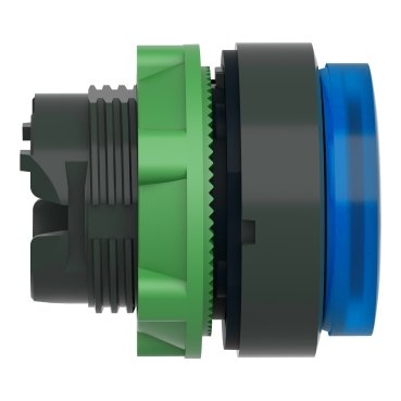 [Imagem CABEÇOTE PARA BOTÃO LUMINOSO MODULAR Ø22MM PLÁSTICO SALIENTE PARA LED INTEGRAL AZUL ZB5AW163 SCHNEIDER]