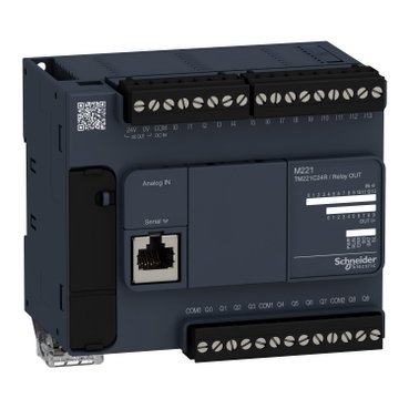[Imagem do produto CONTROLADOR LOGICO PROGRAMÁVEL MODICON M221, 24 E/S, SAÍDA A RELE. TM221C24R SCHNEIDER]