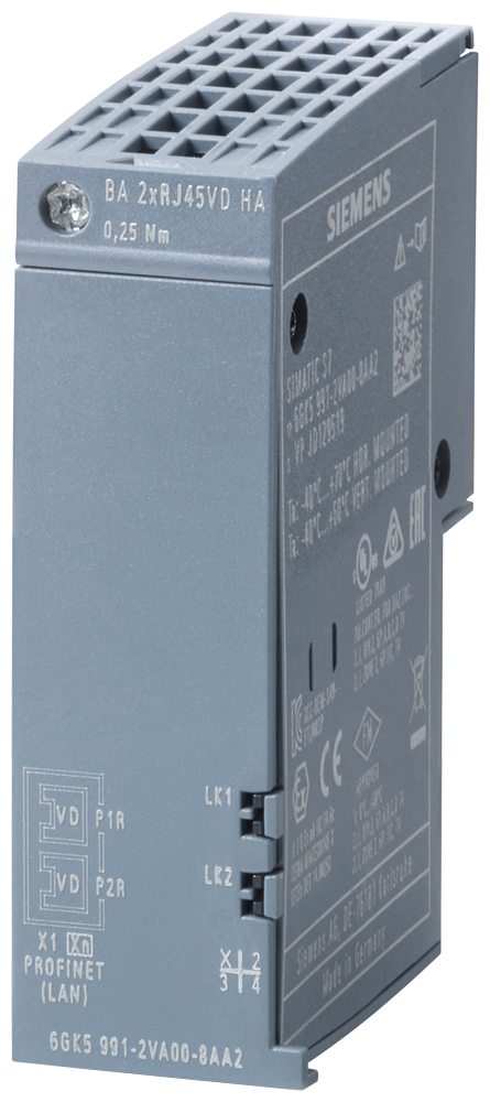 [Imagem do produto ADAPTADOR DE BUS VD (DISTÂNCIA VARIÁVEL) BA 2XRJ45VD HA, 2X RJ45, CC 6GK59912VA008AA2 SIEMENS]