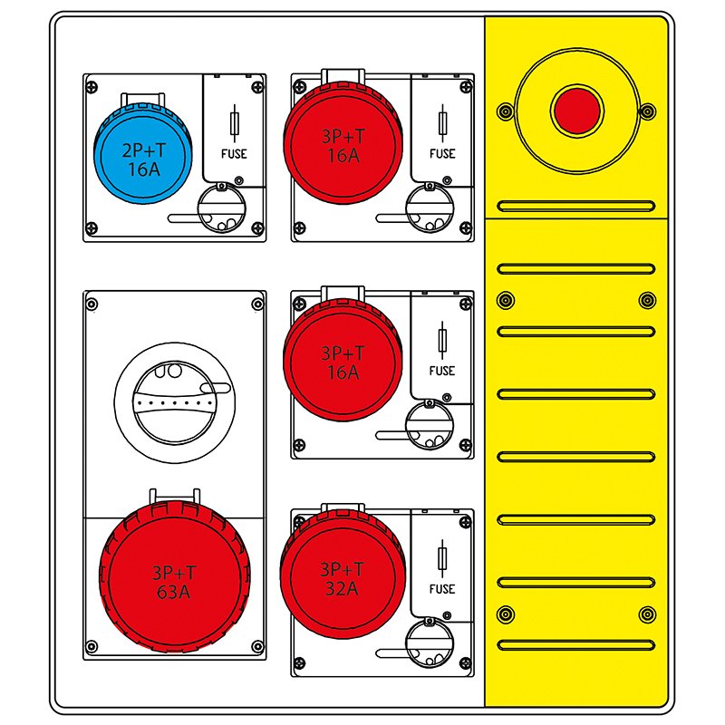 [Imagem do produto QUADRO DE DISTRIBUIÇÃO MBOX3 SEM PORTA PARADA DE EMERGÊNCIA COM FUSÍVEL 63A 657.5935-018 SCAME]