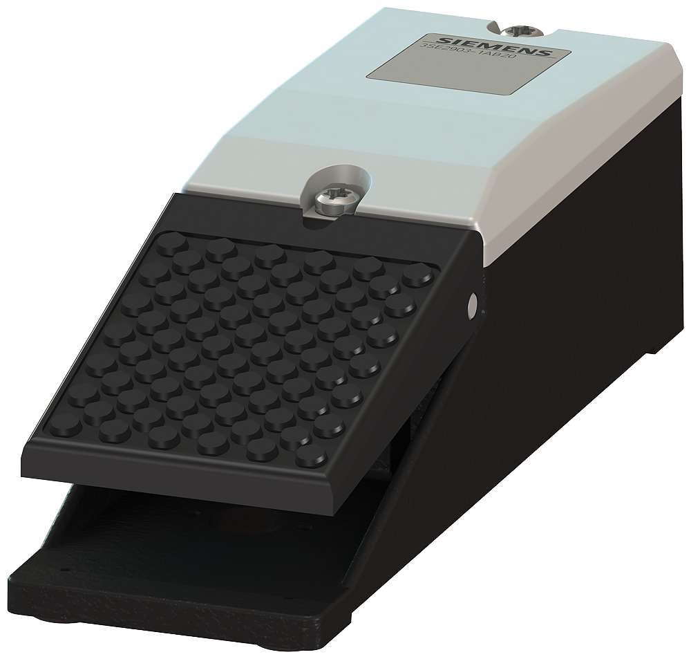 [Imagem do produto INTERRUPTOR DE PÉ ÚNICO INTRODUÇÃO DE CABO C. DE METAL IP65, 1NO+1NC 3SE29020AB20 SIEMENS]