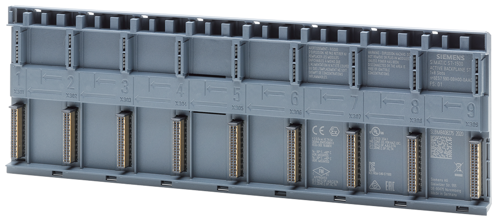 [Imagem do produto MÓDULO DE BARRAMENTO SIMATIC S7-1500 ATUANTE BACKPLANE / 8 SLOTS 6ES75900BH000AA0 SIEMENS]